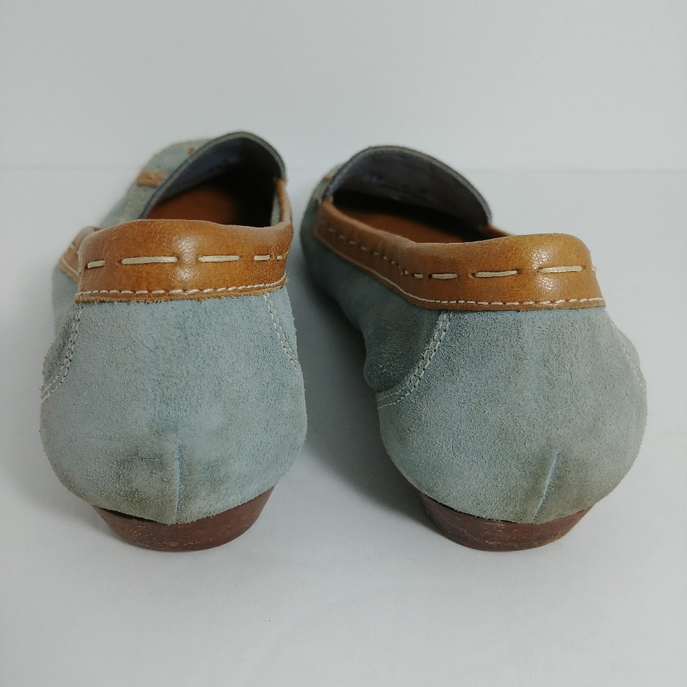 Cole Haan Blue Suede Shoes Slip On Tassle - Picture 4 of 6
